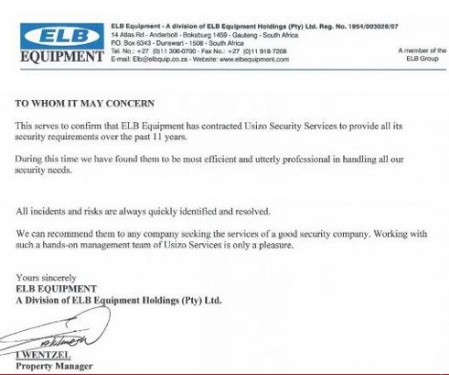 Usizo - Letters of Recommendation